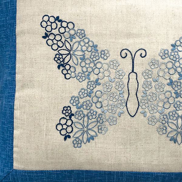 Embroidered Butterfly Cushion